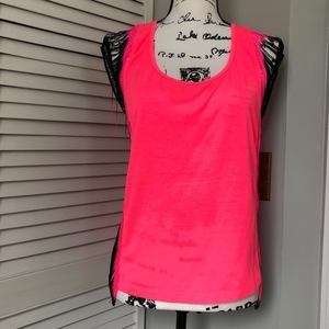 2B Bebe Hot Pink Fringe Top Size XS